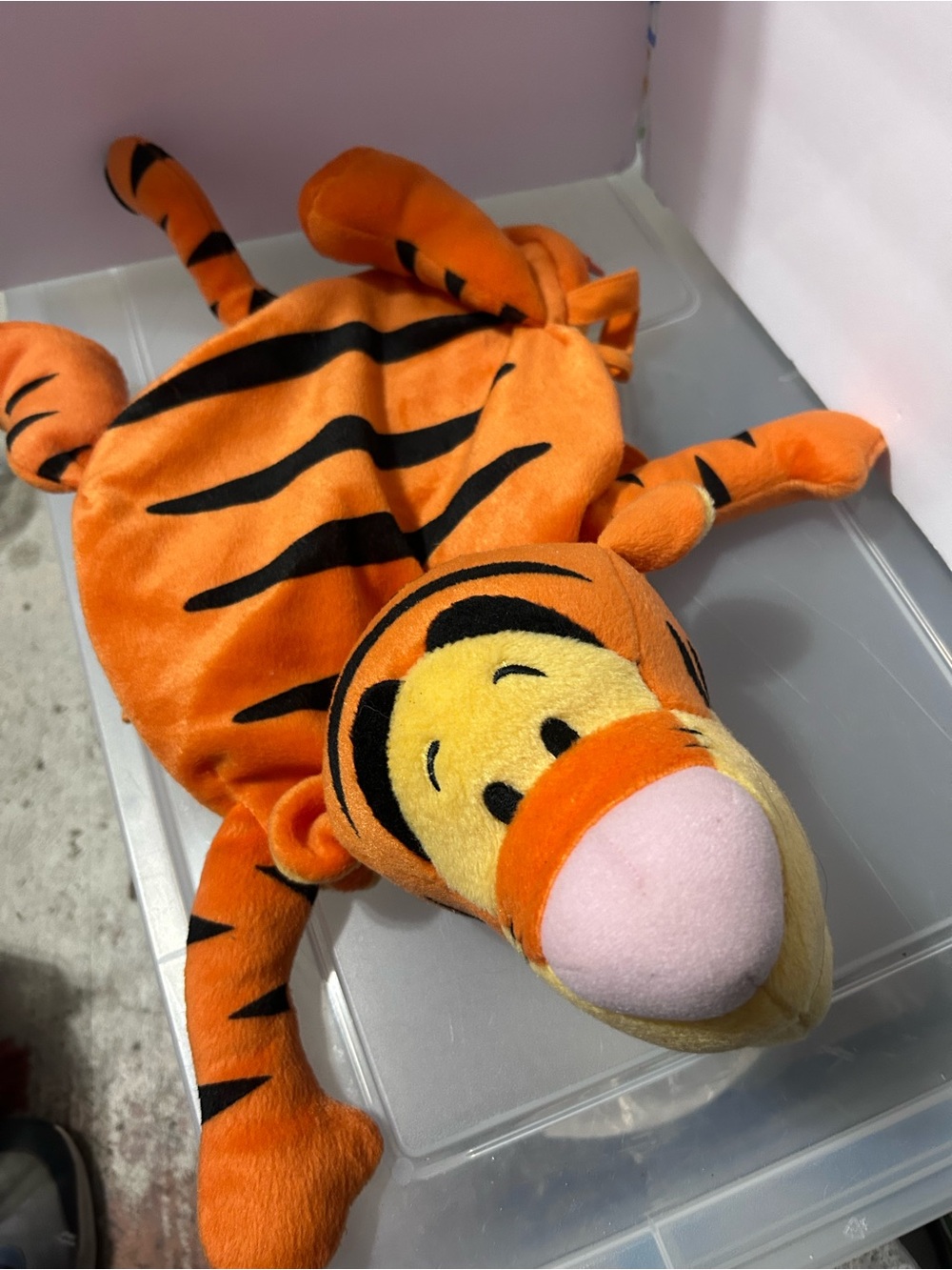Disney Tigger Flat Plush Bag - Orange with Black Stripes